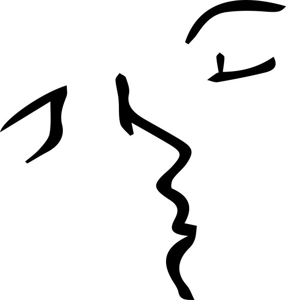 一对接吻情侣的剪影图片下载