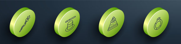 设置等距线魔法杖帽和魔杖图片下载