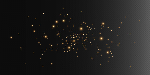 魔法光晕矢量素材：闪耀纹理，圣诞灯光，金色光尘，透明背景图片下载