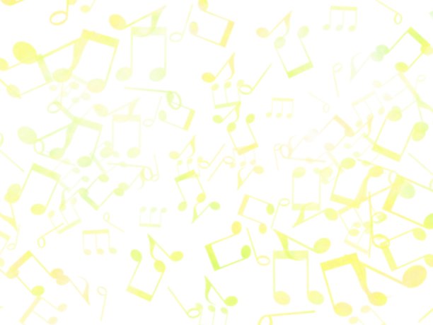 黄色音符的插图散落在背景上图片下载