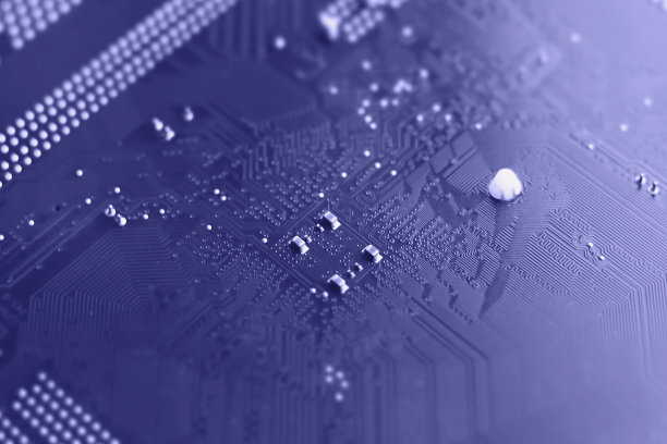 散焦非常接近，紫色电脑主板背景图片下载