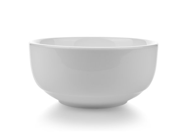 白色陶瓷碗孤立在白色背景上图片下载