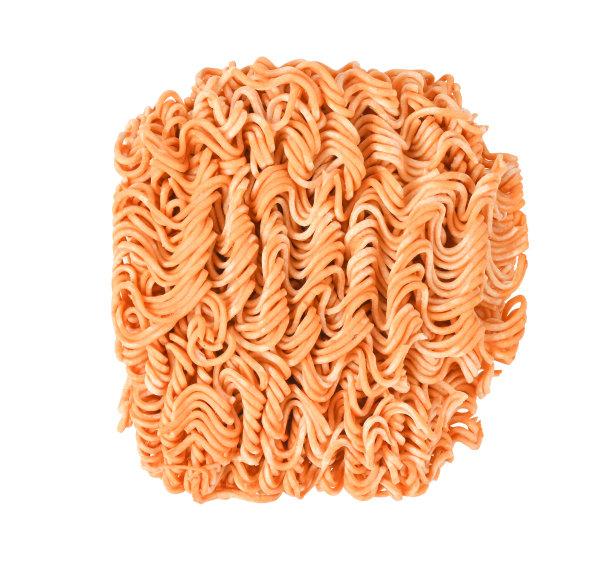在白色背景上孤立的方便面。俯视图图片下载