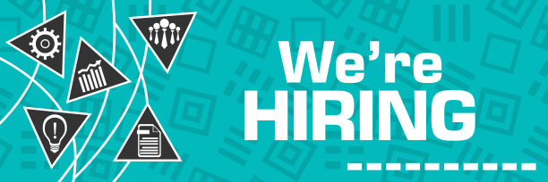 我们正在雇佣绿松石商业符号曲线三角形图片下载