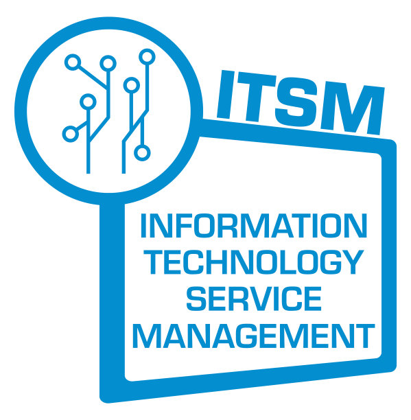 ITSM -信息技术服务管理蓝色圆形正方形符号图片下载