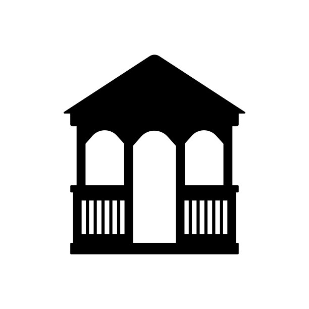 露台图标。黑色的轮廓。侧视图。向量简单的平面图形说明。白色背景上的孤立物体。隔离。图片下载