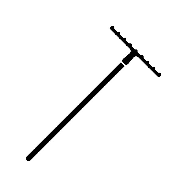 Rake图标。黑色的轮廓。向量简单的平面图形说明。白色背景上的孤立物体。隔离。图片下载