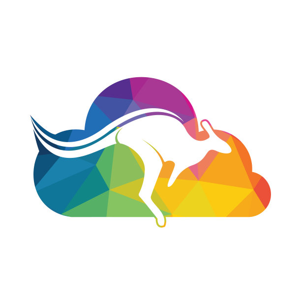 袋鼠云形标志设计概念。图片下载