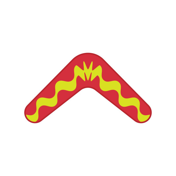 飞去来器图标。彩色剪影。前视图。向量简单的平面图形说明。白色背景上的孤立物体。隔离。图片下载