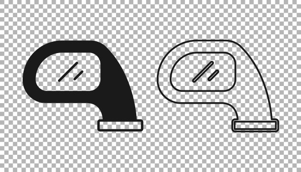黑色汽车镜像图标孤立在透明的背景上。向量图片下载