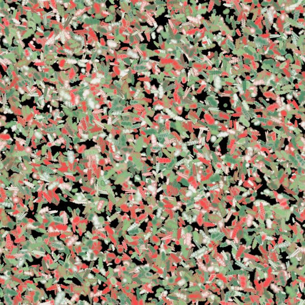 橙色和绿色笔触，仿珠，在黑色的背景上。无缝模式图片下载