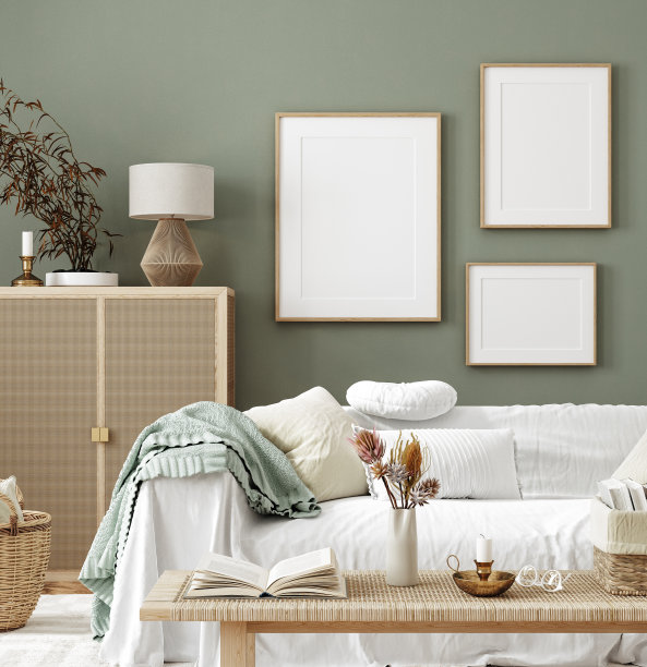 模型框架在家庭室内背景，房间在自然柔和的颜色图片下载