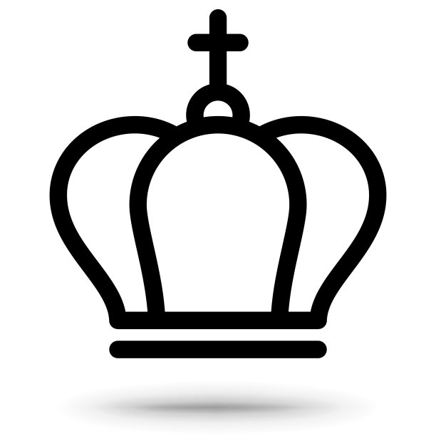皇冠图标。孤立在白色图片下载