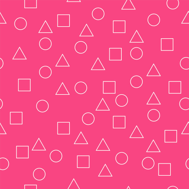 圆形、三角形和正方形，抽象的几何无缝图案。名片，名片和邀请卡背景。线条艺术，简单的形状，游戏概念图片下载