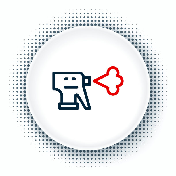 线发型师手枪喷雾器与水图标孤立在白色背景。色彩斑斓的轮廓的概念。向量图片下载