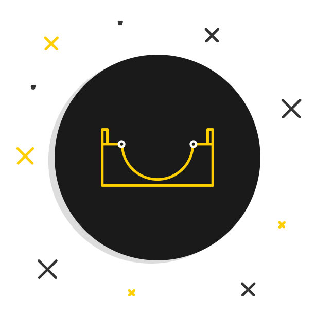 直线滑板公园图标孤立在白色背景上。一套坡道，滚轮，滑板场的楼梯。极限运动。色彩斑斓的轮廓的概念。向量图片下载