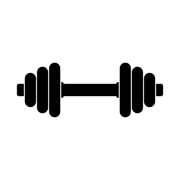 哑铃图标。黑色的轮廓。水平的观点。白色背景上的孤立对象。隔离。图片下载