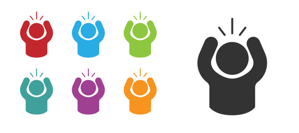 黑色愤怒图标孤立在白色背景上。愤怒，愤怒，尖叫的概念。设置图标丰富多彩。向量图片下载