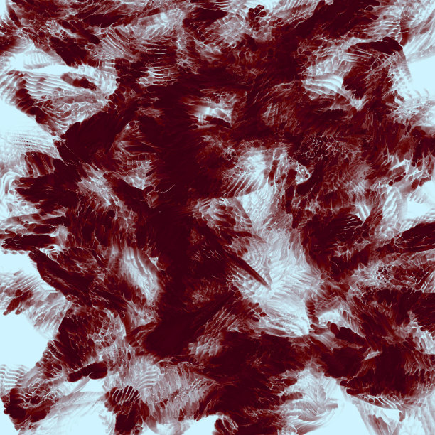 抽象的蓝色和深红色笔触，鸟的羽毛效果图片下载