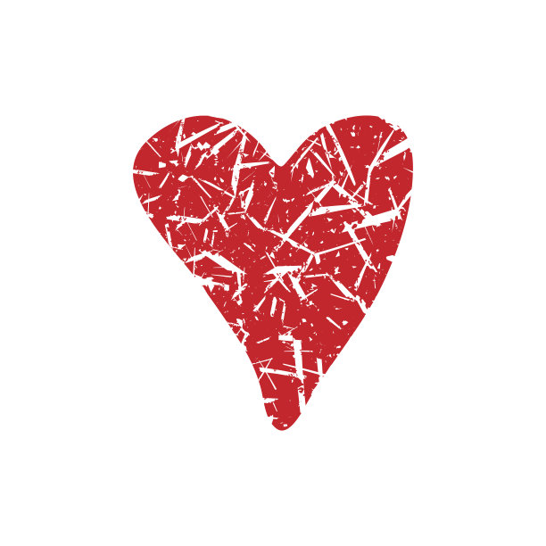心的图标。红色挠剪影。矢量简单平面图形手绘插图。白色背景上的孤立物体。隔离。图片下载