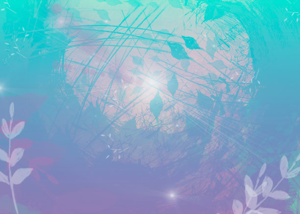 摘要轻森林背景。螺旋形叶子的场景。图片下载