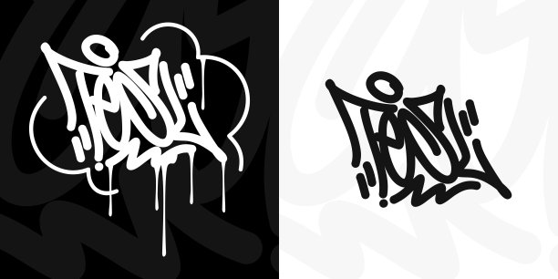 摘要城市街头艺术涂鸦风格手写文字讲述矢量插画艺术图片下载