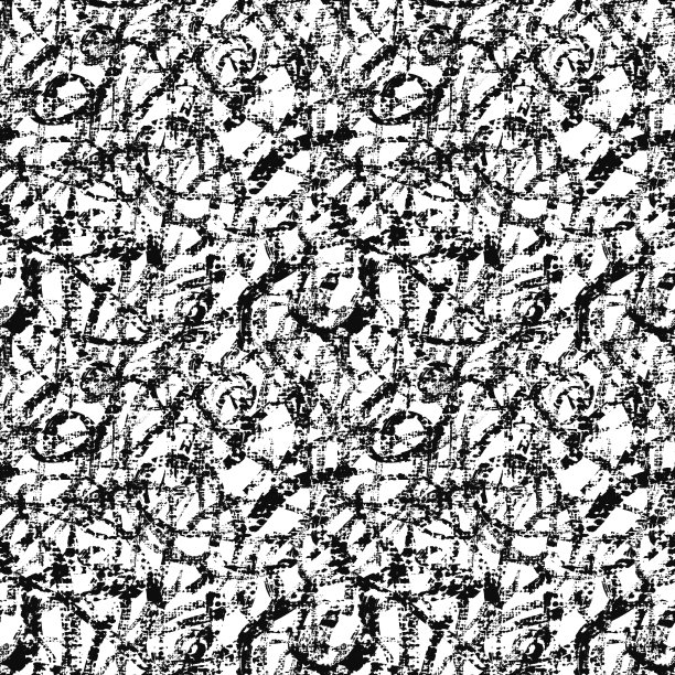 抽象的涂鸦。黑白干笔画。无缝的单色模式。图片下载