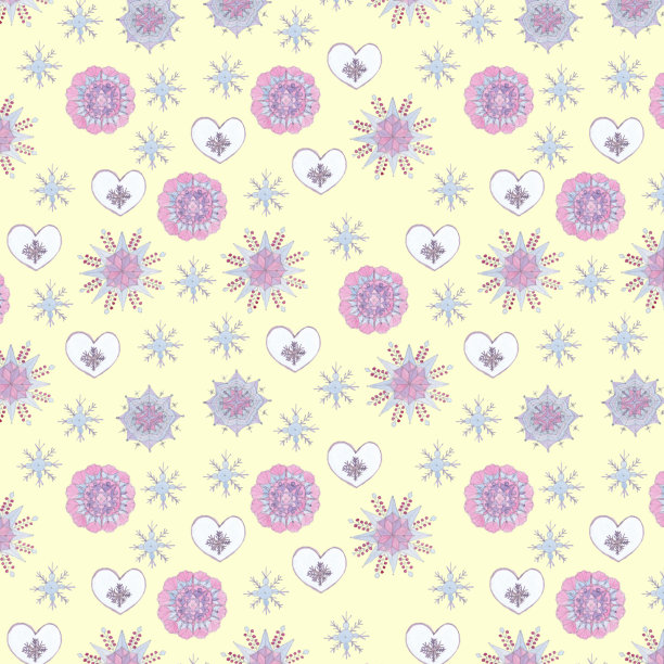 冬季元素，无缝图案图片下载