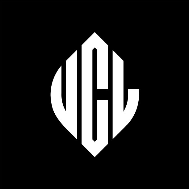 带有圆圈的UCL圆形字母标志设计图片下载