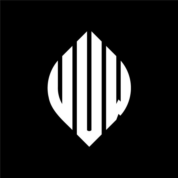 UUW圆形字母Logo设计图片下载