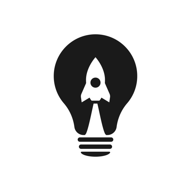 灯和火箭。灯泡和飞机的标志或图标。起飞的概念。网页设计。图片下载