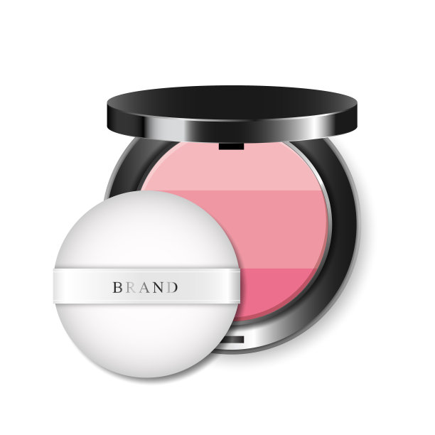 现代腮红广告，在白色背景插图矢量设计图片下载