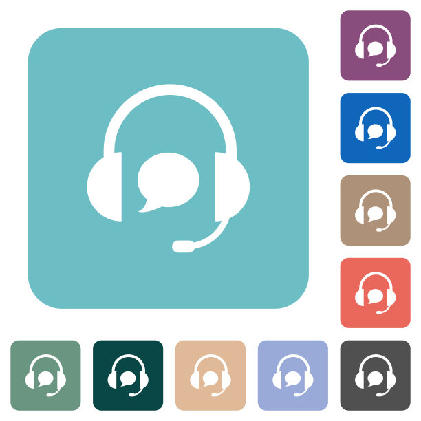 呼叫中心与聊天气泡固体圆角正方形平面图标图片下载