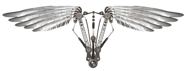 蒸汽朋克翅膀孤立图片下载