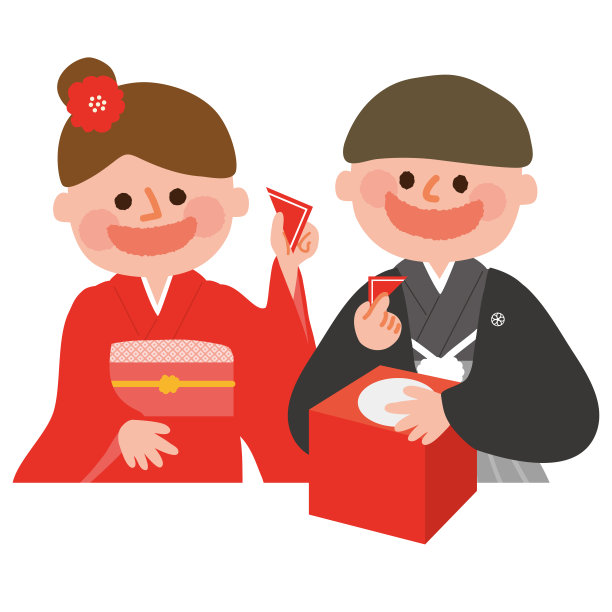 一个男孩和一个女孩抽彩出售和服图片下载