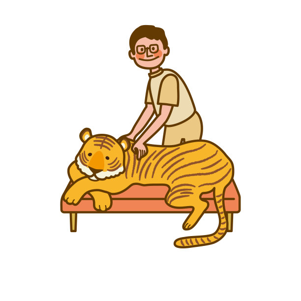 剪辑艺术的老虎和bodyworker图片下载