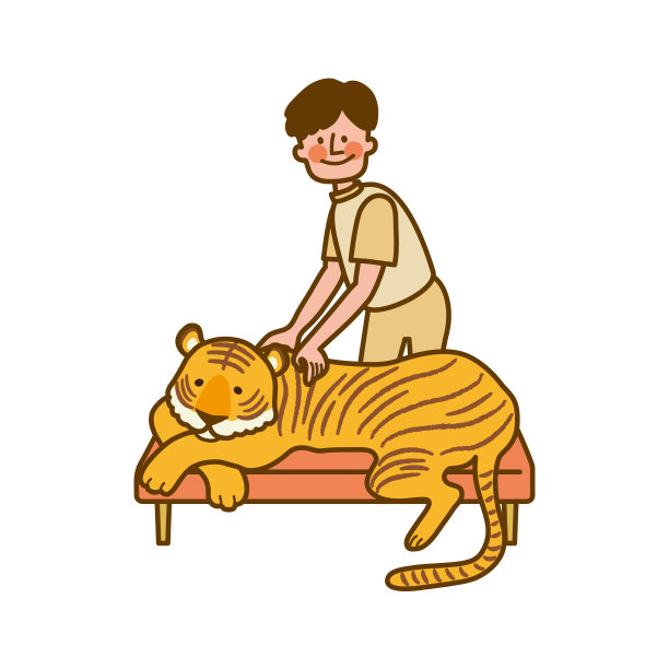 剪辑艺术的老虎和bodyworker图片下载