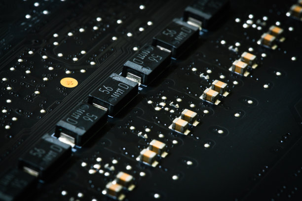 电脑主板背景，电子电路板特写图片下载