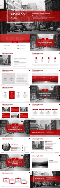 简约商务英文版商业计划书策划计划图片下载
