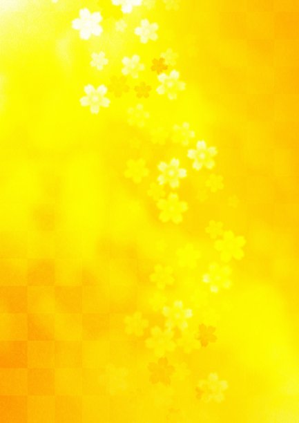 樱花的金色日本背景插图图片下载