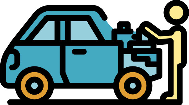 汽车机械师图标颜色轮廓图片下载