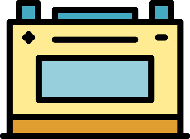 汽车电池图标颜色轮廓图片下载