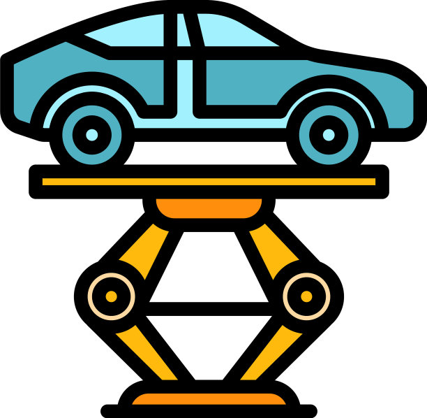 养护车升降机图标颜色轮廓图片下载
