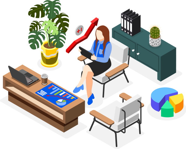 女商人室内构图图片下载