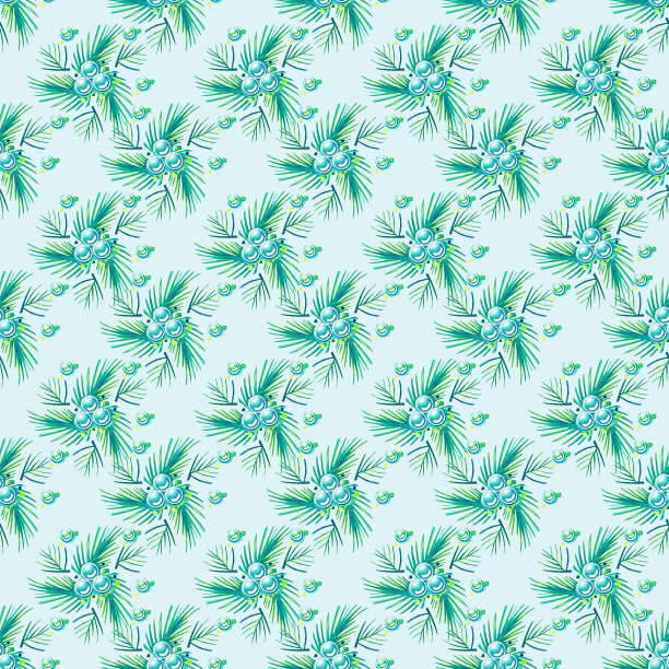 无缝纹理背景水彩纸绿色自然草绿色植物叶子圣诞树节日新年圣诞云杉圣诞花环与冷杉树枝画图片下载