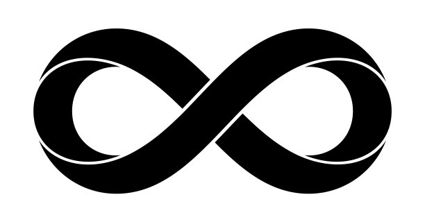 用莫比斯带制作的无限标志。程式化的永恒象征。纹身平面设计插图。图片下载