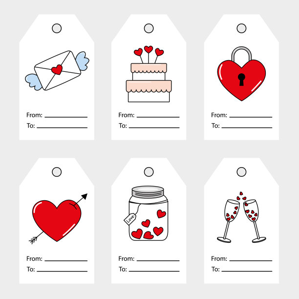 为情人节设置标签。图片下载