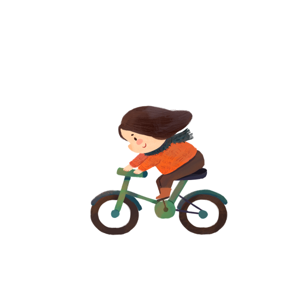 寒假女孩骑自行车元图片下载