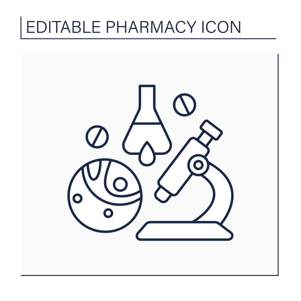 生物制药行业线条图标图片下载