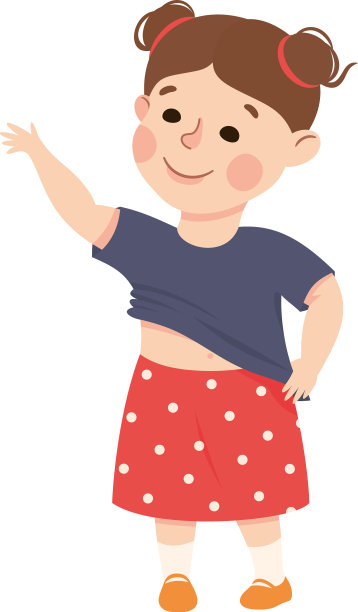 小女孩在换衣服穿衣服图片下载